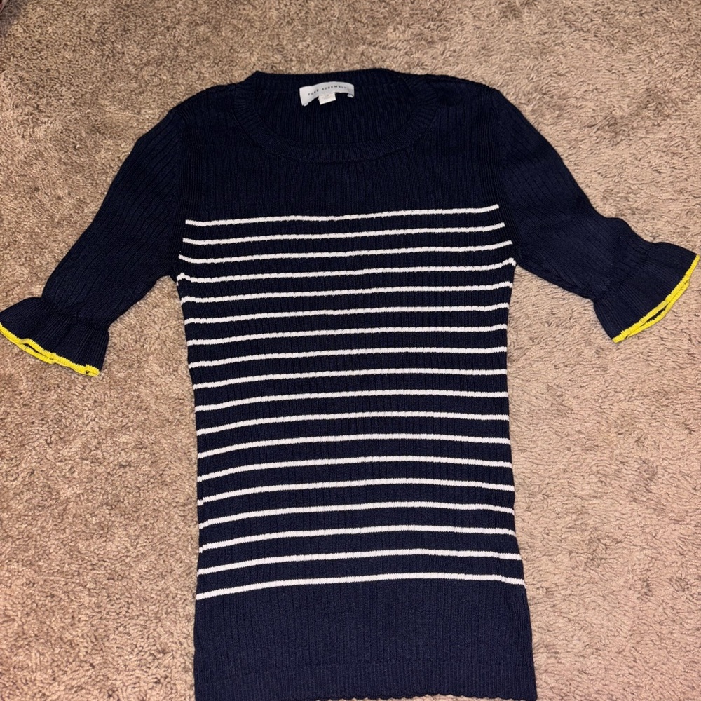 Navy and White Striped Sweater